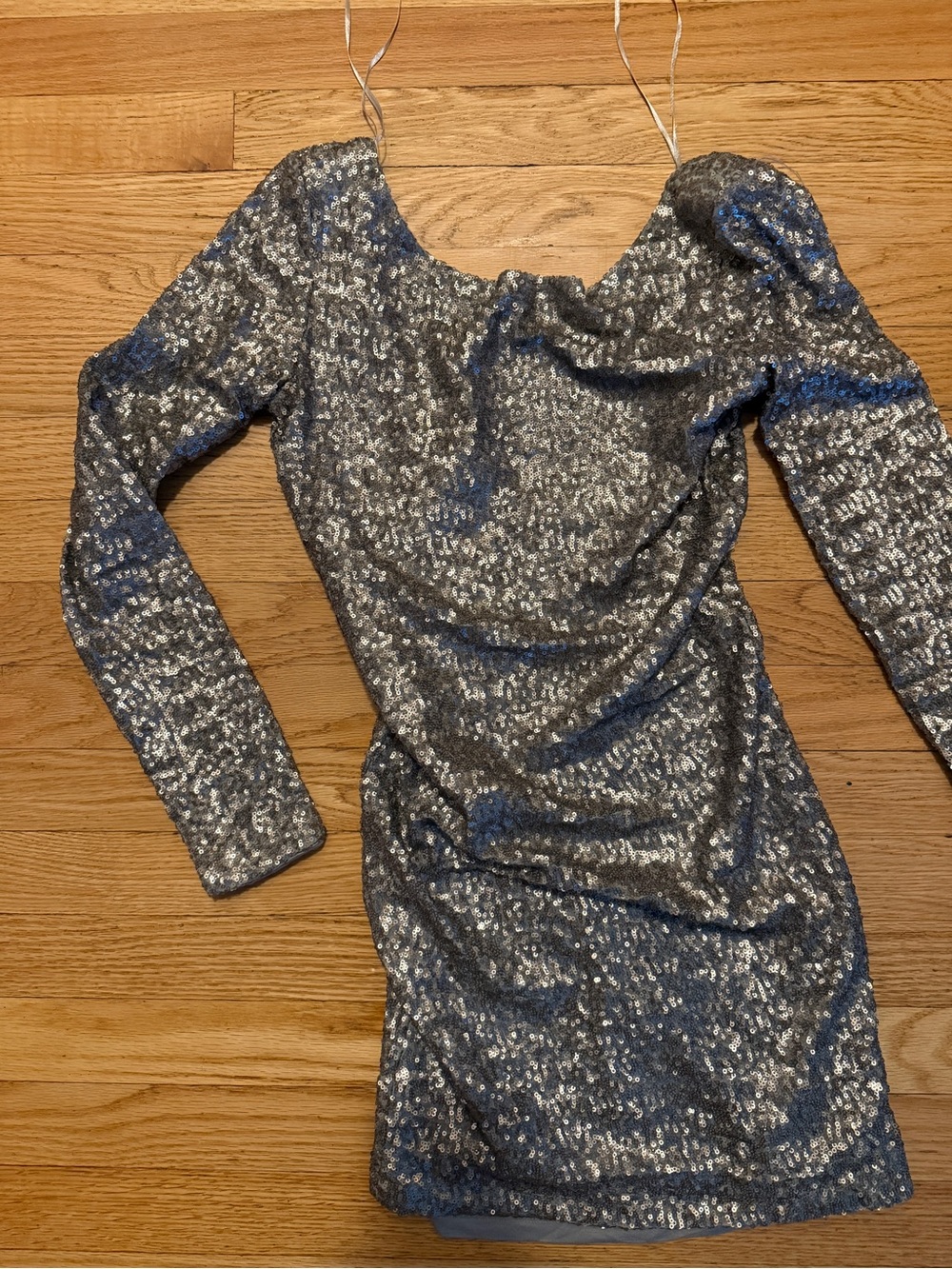 Arden B | Silver Sequin Low back Bodycon Mini Dress